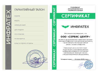 Сертификат Infratech